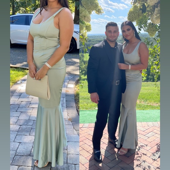 Sage Fishtail Dress - Picture 1 of 2